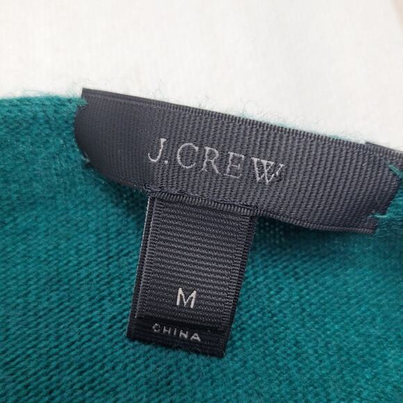 J. Crew wool V neck pullover sweater deep green - Picture 4 of 8